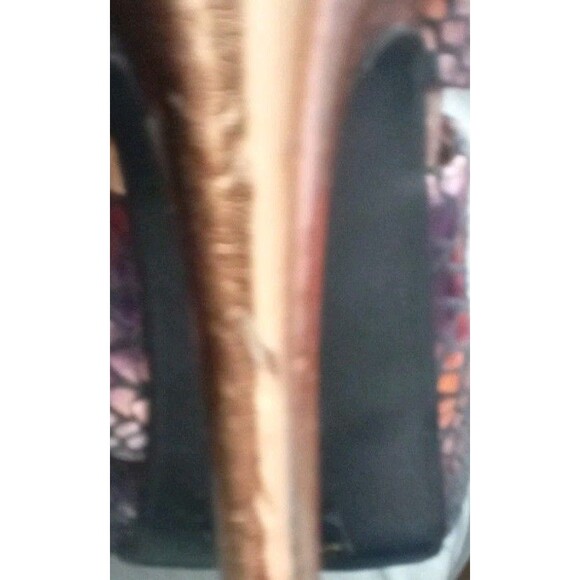 Women's Sarah Jayne Strappy Sandals Peep Toe Stiletto Heel Metallic sz 7.5M Read - Picture 5 of 7